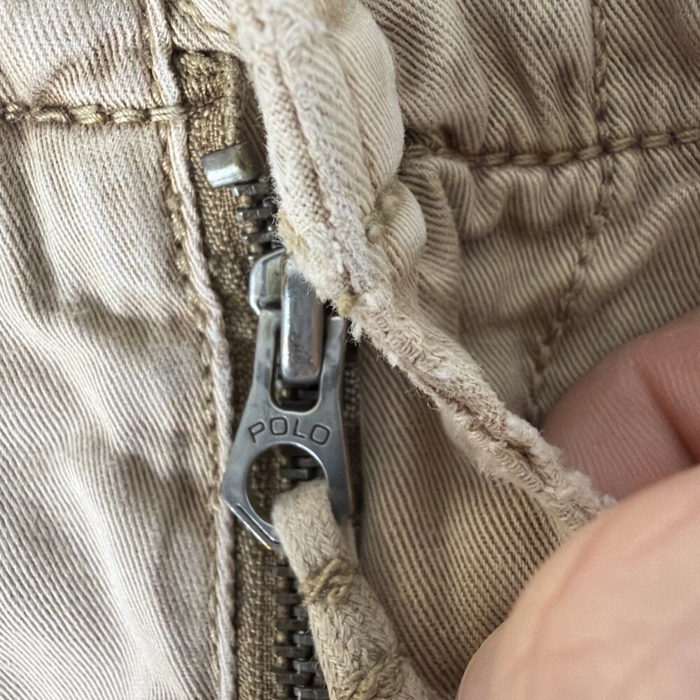 Vtg Polo Ralph Lauren Cargo Shorts Mens 40 Khaki 90s Paratrooper Grunge 9" Baggy - Picture 7 of 12